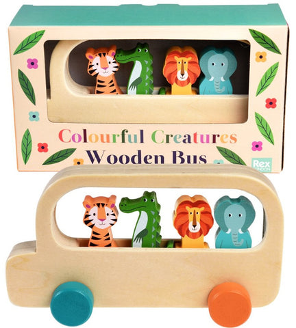 Colourful Creatures Wooden Bus