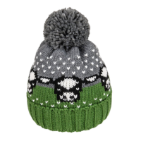 Cow Motif Bobble Hat With Cosy Fleece Liner