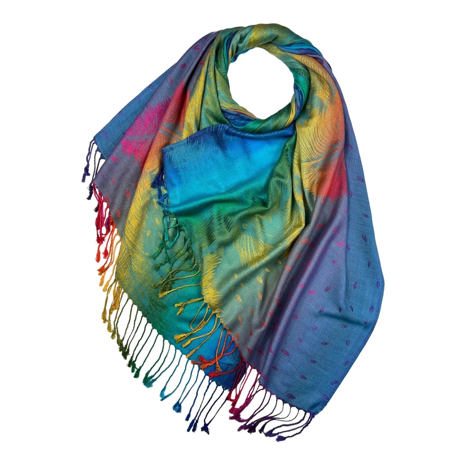 Rainbow Feather Pashmina