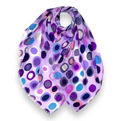 Retro Style Spots Scarf - Purple