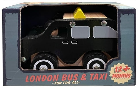 Retro Wooden Taxi 15cm