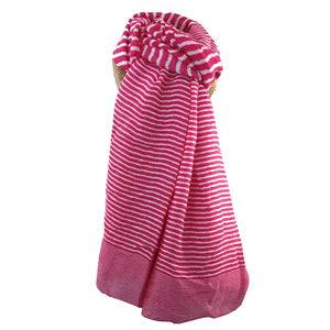 Cross Stripe Scarf- Fushcia