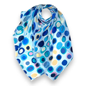 Retro Style Spots Scarf - Blue