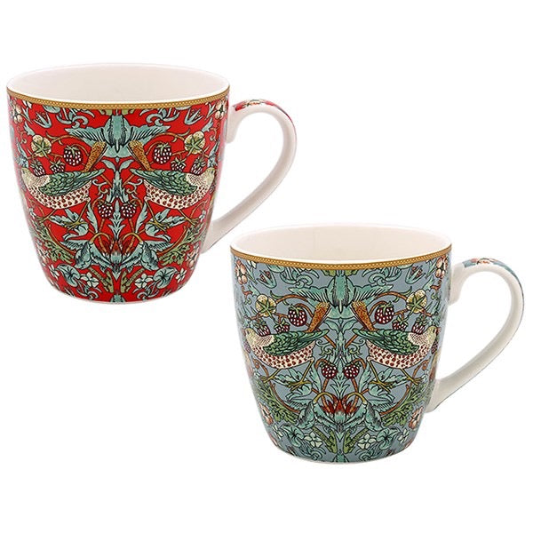 William Morris Strawberry Thief Breakfast Mugs