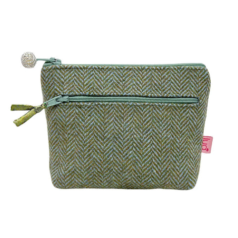 2 Zipped Purse - Herringbone- Fern