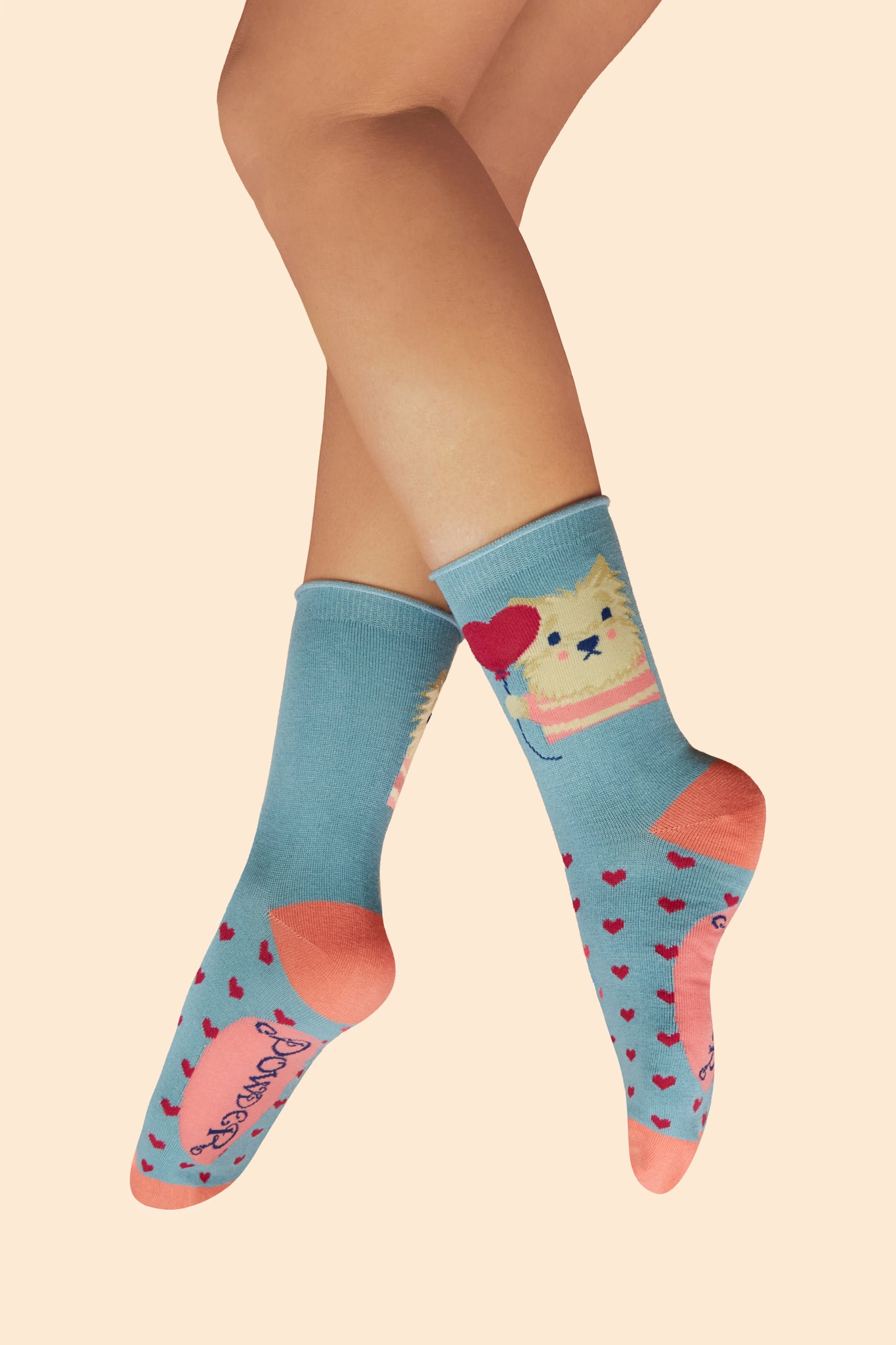 Love Puppy Ankle Socks - Denim