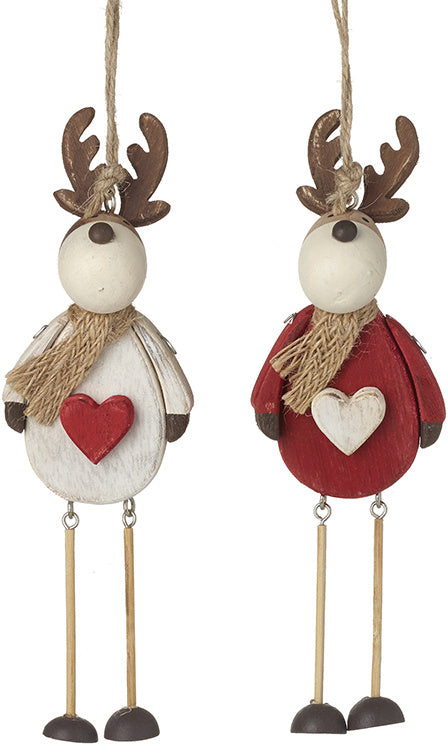 Red and White Wooden Reindeer