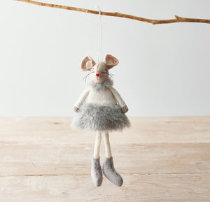 Hanging Fabric Mouse - grey