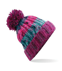 Childs Pom Pom Beanie -Winter berries